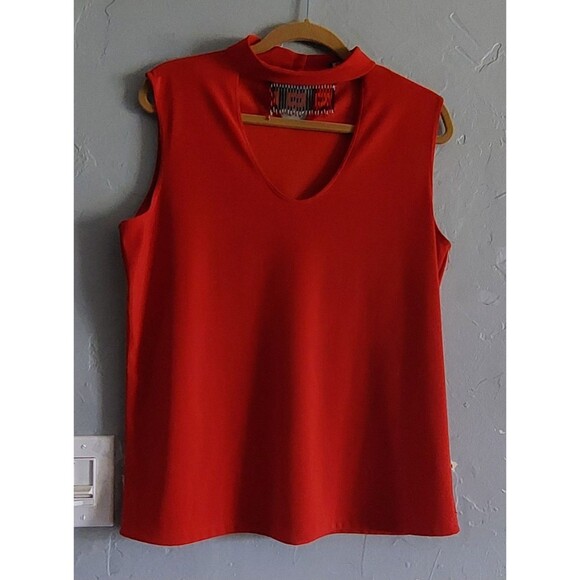 Adrian Karen L Not Label Size, Polyester Spandex, Red,Women's Tops Sleeveless. - Picture 9 of 10